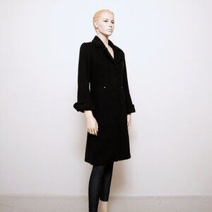 Yag Couture Cotton Blend Trench Coat with Snap Closure